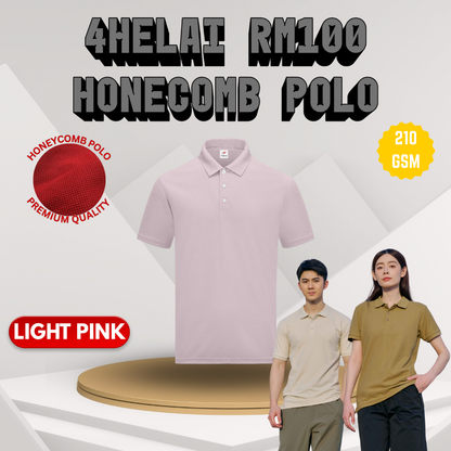 [4 Helai RM100] Honeycomb Polo 210 gsm Unisex Polo Tee