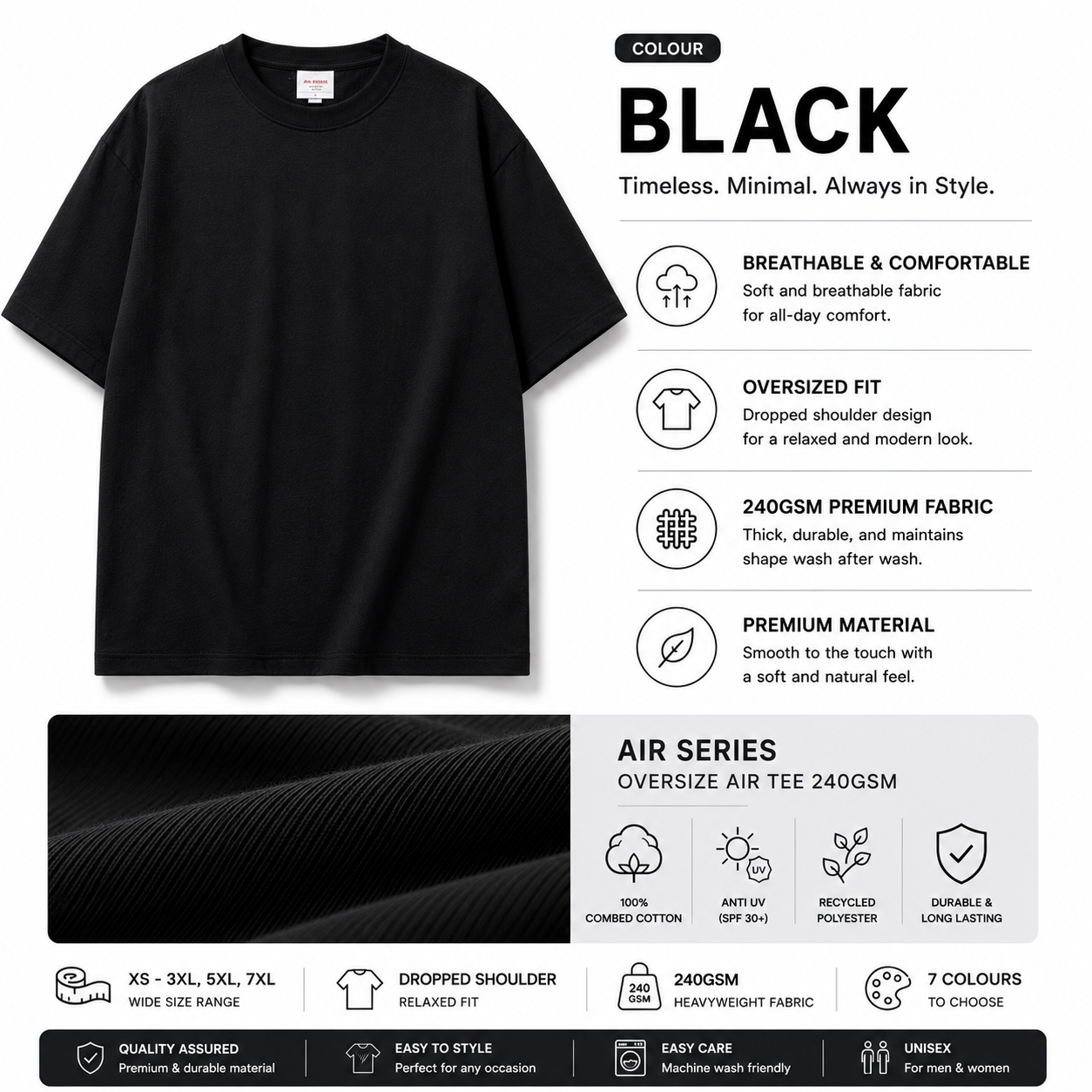 Basic Apparel Air Series Oversized Air Tee 240GSM