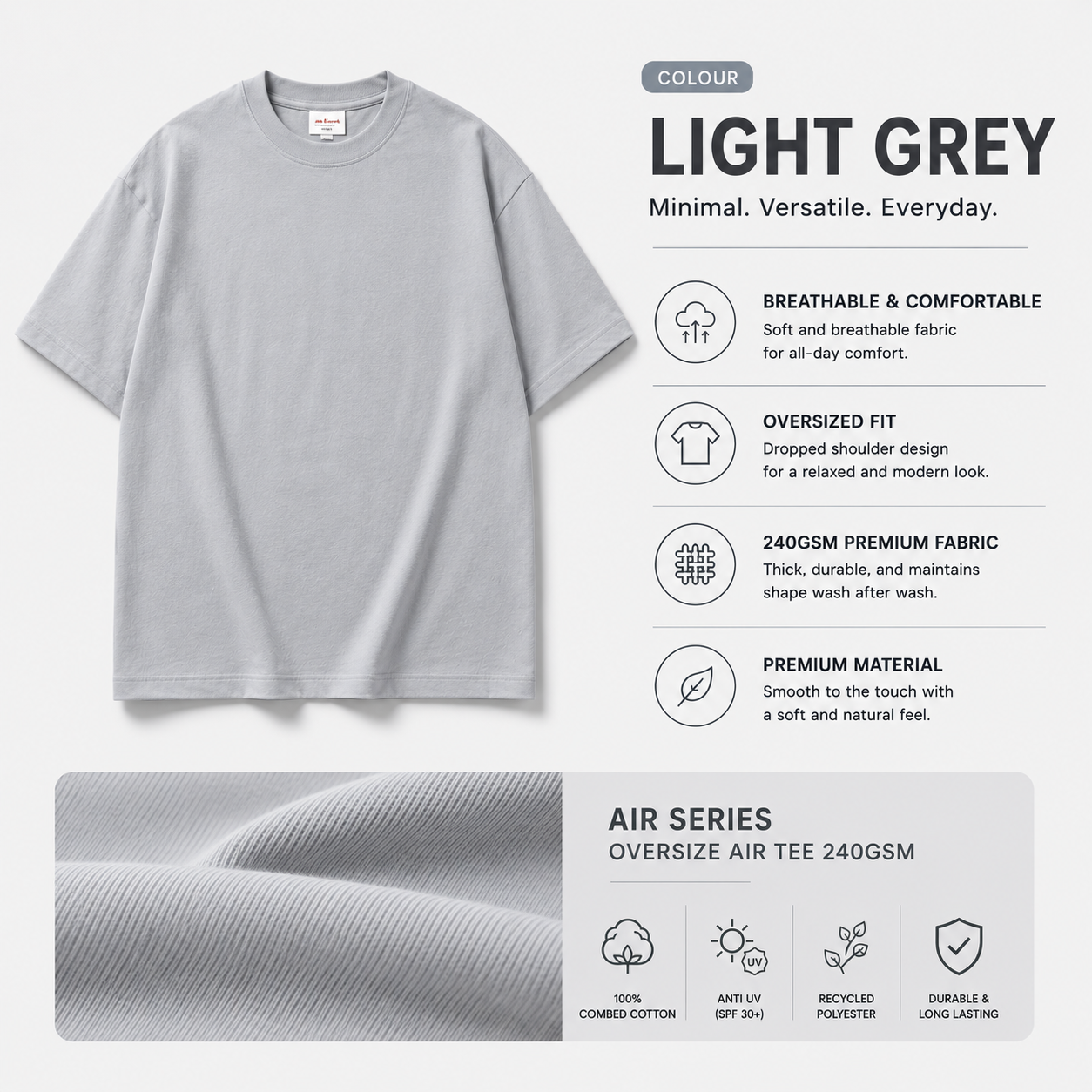 Basic Apparel Air Series Oversized Air Tee 240GSM