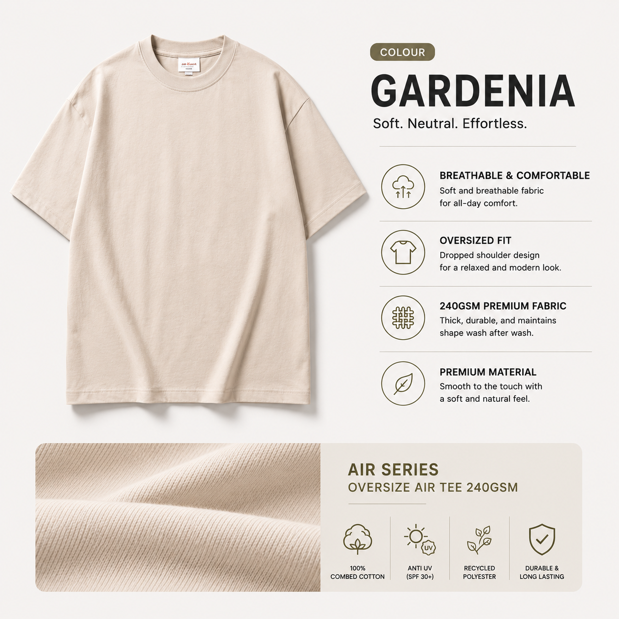 Basic Apparel Air Series Oversized Air Tee 240GSM