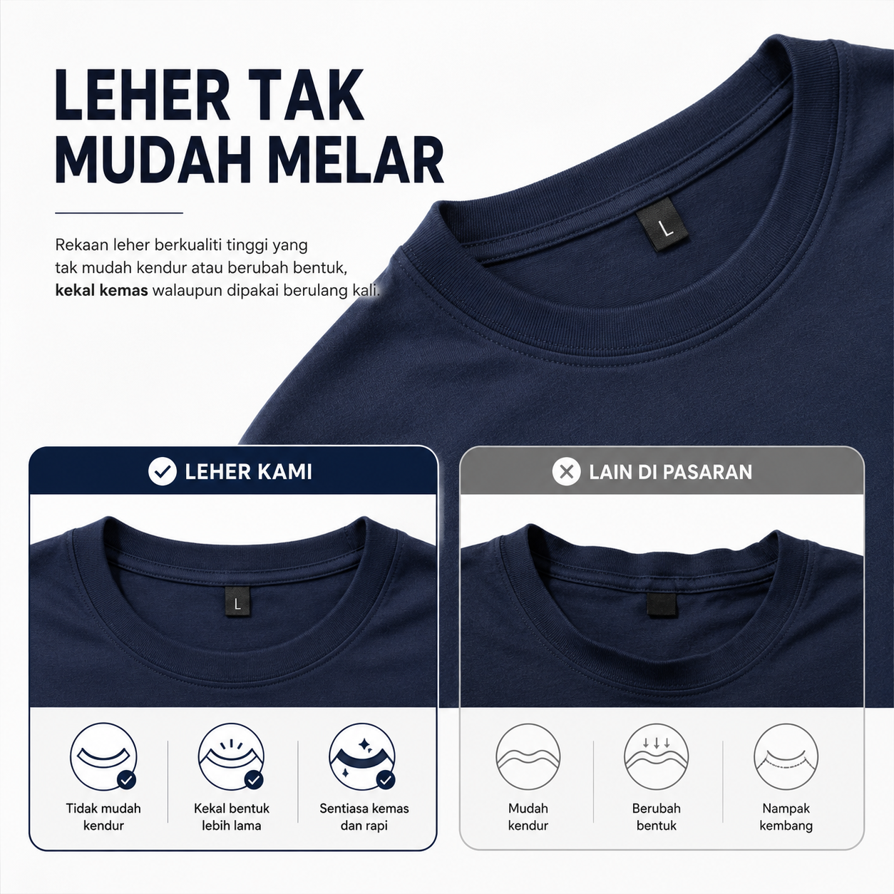 [5Helai RM100]Premium Cotton Long Sleeve T-Shirt 160gsm | Unisex XS–3XL | 100% Combed Cotton