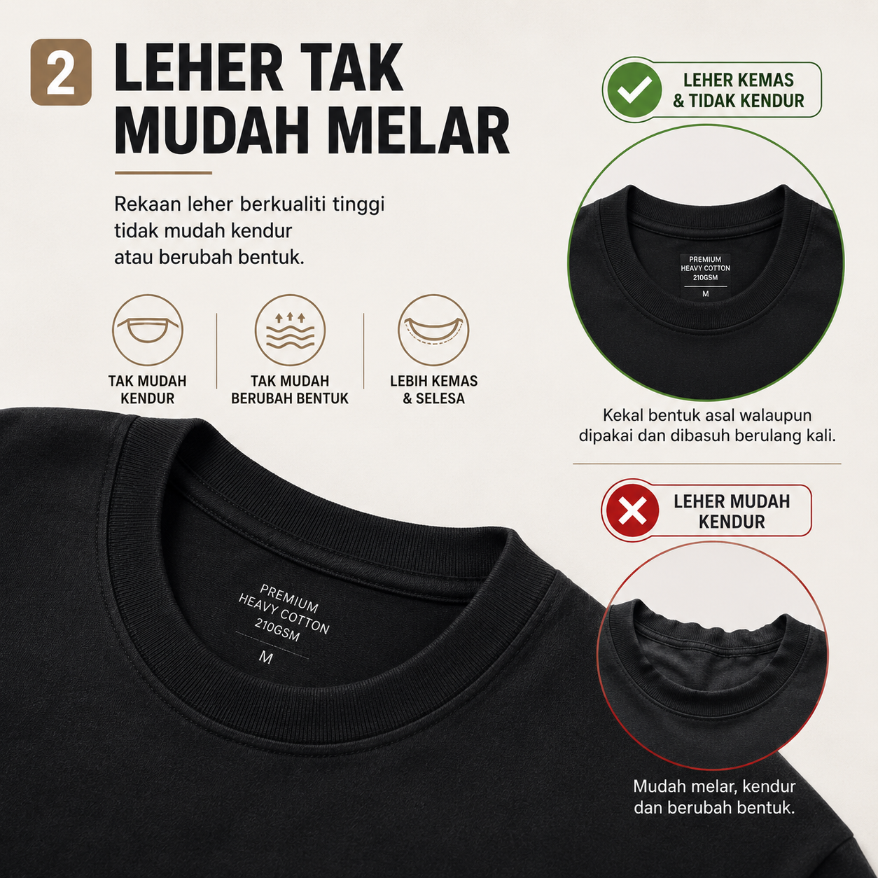 Premium Heavy Cotton T-Shirt 210GSM | 4 Helai RM100 | Original RM35/Helai